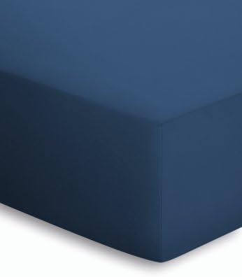 Schlafgut Jersey Elastic Fitted Sheet, Cotton - Fabric Blend, navy, 220  x  125  x  1 cm
