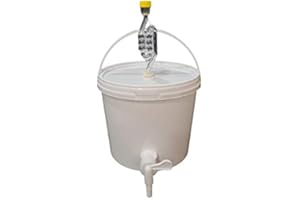 sil2018 Kompletter Gärbehälter 5L - Set: Gäreimer mit Gärröhrchen und Dichtgummi und Ablaufhahn aus Kunstoff, Eimer für Bier oder Wein mit Griff, weiß