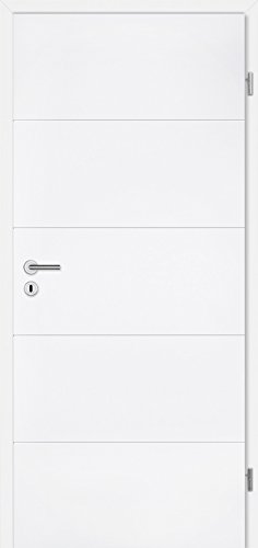 Preisvergleich Produktbild Profiltür NPT Riva Kerbfräsung Weisslack 860 x 1985 mm mit Zarge