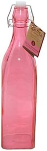 Kilner Clip Top 1L Pink Coloured Glass Bottle