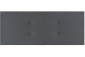 WIN REST Cabecero Venus Acolchado Comfort Camas de Gama Alta, Estructura de Madera, tapizado Polipiel, Piel sintética, Gris, 190x60cm (Cama 160/180)