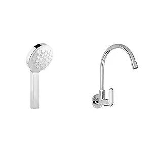 Kohler Renew Multi-spray Handshower In Geometrical Design (99062IN-CP)+Kohler Kumin wall mounted Kitchen Faucet (cold only) (99482IN-4-CP)