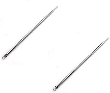 2 x Stainless Steel Unisex Antibacterial Blackhead, Acne, Blemish Extractor Tool