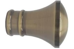 SALES TODAY INTERIROR 35mm Antique Brass Poles Apart Metal Curtain Pole Finials Pack of 2 (Trumpet Finial)