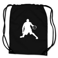 Turnbeutel Sportbeutel Basketball Spieler Bag Base® BG10 Gymsac 45x34cm Nr.3: schwarz/weiß