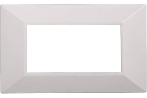 ZOREI Placca Compatibile Con Bticino Axolute, Modello Quadrato Serie Stile Piramide (4 Moduli / Posti, Bianco)