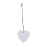 Material: madera. 10 adornos de madera con forma de corazón, para colgar y decorar el hogar, con cordel natural 4 * 4 * 0.5cm blanco