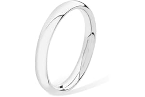 Aeon Bague de mariage de cour en argent sterling 925 3/5 mm | Coupe confortable pour hommes et femmes | Tailles JZ