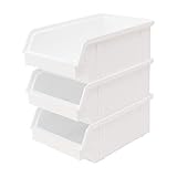 Die Schüttenregal Lagerkästen lassen sich flexibel in allen möglichen Bereichen einsetzen. Sei es in der Büro, Praxis, Werkstatt, Garage auch im Firmen Lager. Bruchsichere und formstabile Aufbewahrungsbox aus Polypropylen (PP) Kunststoff in der Farbe weiß und mit den Maßen: 150 x 100 x 60 mm