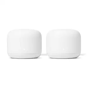 Google Nest WiFi - 4x4 AC2200 Wi-Fi Mesh System with 4400 Sq ft Coverage (Router 2-Pack)