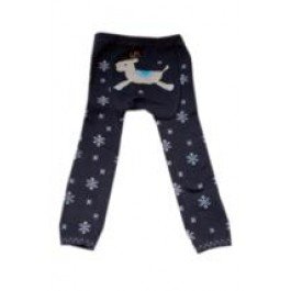 Baby and Toddler Wooly leggings by Dotty Fish boys or girls Navy Snowflake - 80cm/6-12 months