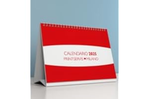 PRINTSERVIS Calendario da Tavolo Personalizzabile 2024/2025 - Design Artistico e Creativo, Formato 215x148.5mm, Ideale per Ufficio, Casa e Scuola (Artistico Stimola Creativita 3) (Rosso)