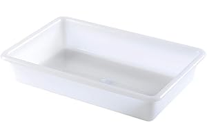COM-FORT HOUSE Bandejas de Plástico o Barreño Plastico Rectangular Almacenaje, Blanco… (Tamaño 3, 6 unidades)