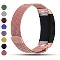 Correa de repuesto iFeeker con cierre magnético, malla milanesa de acero inoxidable para reloj inteligente Samsung Gear Fit2/Gear Fit 2 Pro, color oro rosa