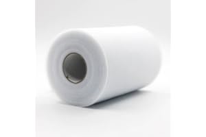CAIIBTNTGB 91m x 15cm ! Tissu de bobine de rouleau de tulle pour les décorations d'artisanat Tutu Mariages Costumes Jupes Fêtes Cadeau Bow baby shower, Beaucoup de couleurs disponibles. (Blanc)