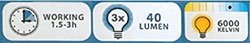 Taschenlampe 3-in-1 Stablampe Arbeitsleuchte Werkstattlampe LED magnetisch 40 lm - 2