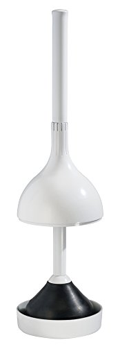 mDesign Gummistampfer - Pömpel inklusive Halter für verstopfte Toiletten & Abflüsse - moderner Stil aus Metall mit Saugglocke aus Gummi - stabiler Gummistampfer für jedes Bad