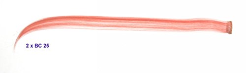 Prettyland – GHW08 Bunt multifarbig Extension Set 12-teilig Haarteil Clip-in glatt Strähnen – Rot Pink Rosa- Set 1 - 8