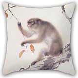 Elegancebeauty 18 X 18 Inches / 45 By 45 Cm Oil Painting Hashimoto Kansetsu - Monkey Pillow Cases,two Sides Is Fit For Dance Room,teens,study Room,floor,car,wedding