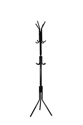 TOKUYI® 12 Hook Steel Hat Clothes Jacket Coat Umbrella Storage Organiser Stand Rack (Black)