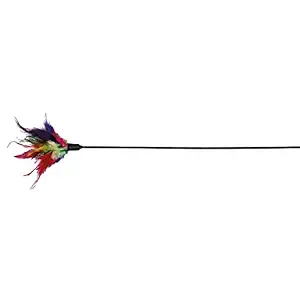Trixie: - Playing Rod with Feathers | an Interactive Teaser Toy for Cats, Encourages Cats Natural Hunting Instinct | Can be Dusted with Catnip for Long-Lasting Play Session ? 50 cm
