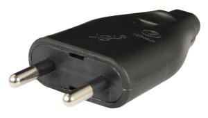 Zenitech Fiche mâle 2P 6A Noir