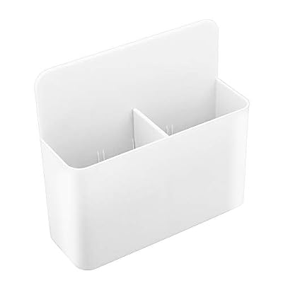 MoKo Boîte de Rangement Magnétique, Support de Crayons Magnétique pour Tableau Blanc, Organiseur avec 2 Compartiments pour Réfrigérateur, Tableau Blanc, Casier, et Autres Surfaces Magnétiques - Blanc