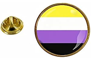 Akachafactory - Spilla con bandiera non Binary LGBT rotonda