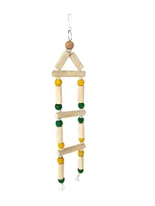 KSK Natural Handmade Wooden Hanging Ladder Bird Toys for Small Birds
