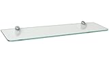 Bodenstärke 8 mm REGALRAUM Glasregal/Wandregal ROUND+JAM  4 Größen  2 Dekore  60x15 cm - satin/silber