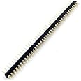 40×1 Gold Plated Pin Male Header Single Row Straight Round Pin - 2.54mm Pitch