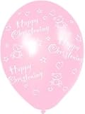 Amscan International 27.5 cm Christening Latex Balloon, Pack of 6, Pink