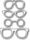  Impression Obsession - Troquel de acero #DIE048-E con cuatro gafas de sol