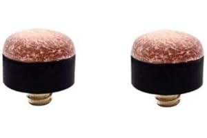 CUEBALL16 2 x 11mm High Quality Leather Brass Screw on Cue Tips for Snooker or Pool Cues