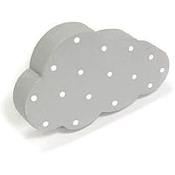 Bouton de meuble,poignée de meuble enfant nuage gris clair à pois blancs