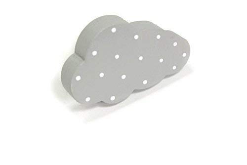 Bouton de meuble,poignée de meuble enfant nuage gris clair à pois blancs