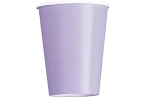 Unique- Bicchieri di Carta-266 ml-Lavanda-Confezione da 14, Lavender, 82156