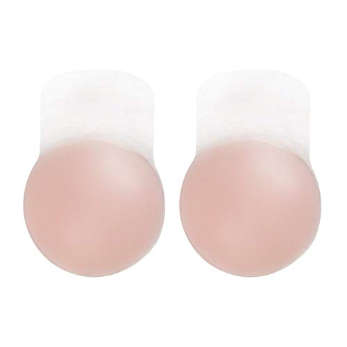 Stoke Home Pezoneras Adhesivas Invisibles de Silicona | Cubrepezones Lavables, Reutilizables y Menos Gruesos (Pezoneras Adhesivas Push-Up 10cm (Redondo))