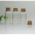 AARADHNAS 10ml Mini Glass Bottles, Cork Stopper Jars, Glass Vials with Cork Stoppers, Tiny Glass Jars, Wishing Bottles, Message Bottle for DIY Craft Bottle 1.8" x 0.75" (Pack of 20 Pcs)