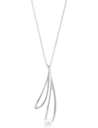 MISAKI Collar de mujer plata pétalos qcuppetal