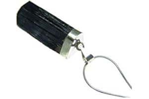 Valmoni Sport Colgante de Turmalina Negra en Barra y Plata de Brasil Calidad Extra Piedra Gema