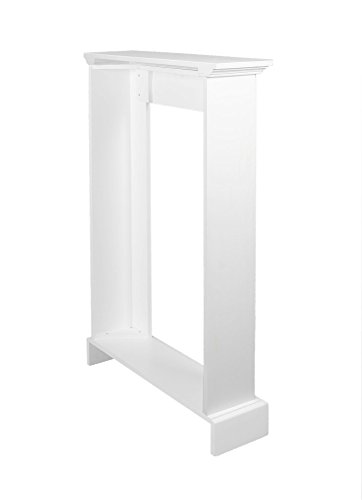 Deko Kamin Attrappe aus Holz Kaminkonsole Kaminumrandung Landhausstil in Weiß - 3