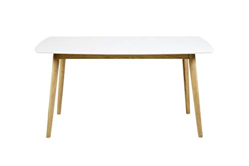 AC Design Furniture Esstisch Pernille, B: 150 x T:80 x H: 75,5 cm, MDF, Weiss