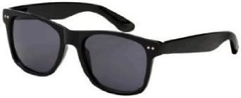 Small Matt Black Classic Unisex (Mens, Womens) Geek Style 1980's Wayfarer Fashion Sunglasses with Black Lenses Come Complete with Protective Pouch, Cleaning Cloth &amp; Matching Cord