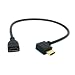 Produktbild CY links gewinkelt 90 Grad-Anschluss HDMI 1.4 mit Ethernet- und 3D-Typ A Stecker auf A Buchse Verlängerungskabel 0,5 m