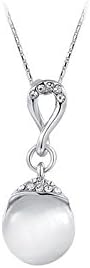 Women's Veuer Jewelry Stylish Silver Necklace White Gold Plated Silver Clear Crystal Opal Jewelry Chunky Stone Gift For Her, Wife/Girlfriend/Woman VF254