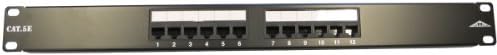 Allen Tel Products AT55B-PNL-12 12 Ports, 568A / 568B Wiring, 1 Rack Unit, 110 Termination Category 5e Patch Panel