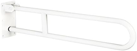 Bisk Pro 04786 Fold Down Grab Bar Support 700mm, 25mm diameter, White on non-rust stainless steel
