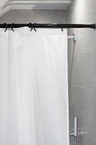 DUSCHVORHANGSTANGE 190 – 300 cm SCHWARZ TELESKOPSTANGE ** EXTRA LANG ** SPRING SHOWER ROD BLACK! - 4