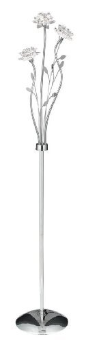 Searchlight Bellis 3 Light Glass Flower Polished Chrome Floor Lamp